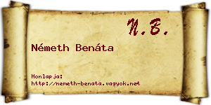 Németh Benáta névjegykártya